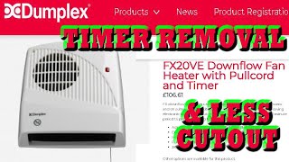 dimplex downflow fan heater timer disable  thermostat adjust hacked [upl. by Moulton]