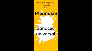 Pleonasm Panaceu universal Evaluare nationala 2021 romana [upl. by Rothstein]