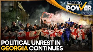 Georgia Fresh Wave Of Protest Breaks Out In Capital Tbilisi  Race To Power  WION [upl. by Nohsram995]