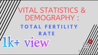 Measurement of fertility Total Fertility Rate Hindi [upl. by Custer]