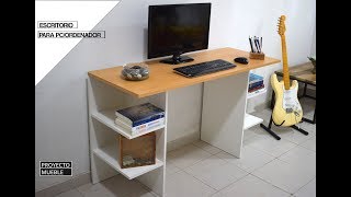 ESCRITORIO DE MELAMINA FACIL DE HACER  Easy Computer Desk [upl. by Salohcin]