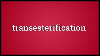 Transesterification Meaning [upl. by Horst]