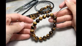 How to make bracelets with Elastic Cords Strings Easily  How to secure a beaded bracelet [upl. by Kcirederf]