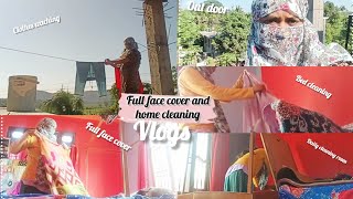 Full face cover video  Home Cleaning with full face cover  Full face cover with scarf 🧣 [upl. by Bat]