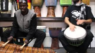 Arouna Diarra and Biko Casini of Rising Appalachia at Drumskull Drums [upl. by Nelubez]