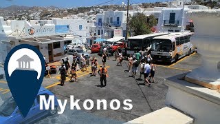 Mykonos  Getting around Mykonos with the bus [upl. by Methuselah]