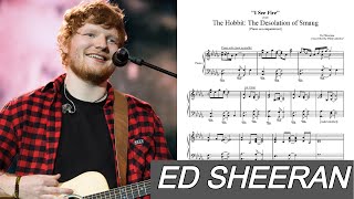 I See Fire Piano accompaniment  Ed Sheeran With sheets [upl. by Nalim523]