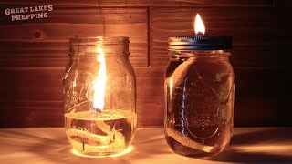 DIY Mason Jar Oil Lamps Making lantern and candle with cooking oil [upl. by Asiulairam]