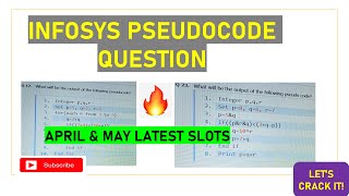 INFOSYS PSEUDOCODE QUESTIONS ANSWERS infosys pseudocode coding puzzles aptitude [upl. by Adai]