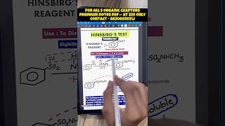 Hinsbergs Test Organic Chemistry Class 12th chemistry jee neet cbse [upl. by Auhoj]