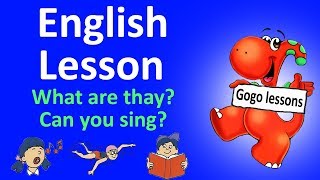 English Lesson 3  What are they Can you sing Action verbs  ENGLISH FOR CHILDREN [upl. by Nodle]