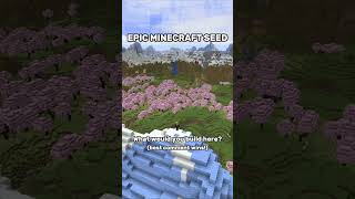 best minecraft cherry blossom village seed [upl. by Eatnohs]