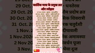 November 2024 Calander व्रत त्यौहार। ।Hindu Festival 2024ll2024 Calander [upl. by Anthe]