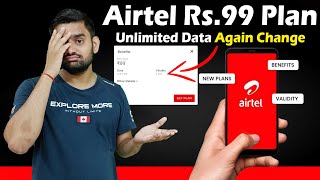 Airtel Rs99 Recharge Plan Details  Airtel Rs99 Unlimited Data  Airtel Unlimited Data Plans Rec [upl. by Oned]