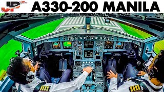 Piloting Airbus A330 into Manila  Cockpit View [upl. by Ramedlab545]