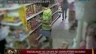 24ORAS Pagsalakay ng grupo ng shoplifters sa isang grocery store sa Valenzuela huli sa CCTV [upl. by Aihseken920]