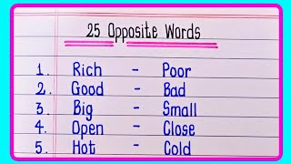 25 Opposite Words  Opposite words  Opposite Words In English  Opposite Word [upl. by Inez]