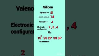 Silicon valency electronic configuration valence electrons shorts chemistry [upl. by Anivlac365]