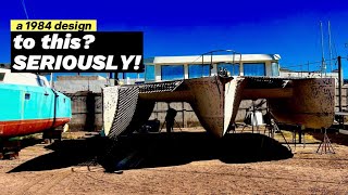 Ep 14 Insane DIY Sailing Trimaran Redesign “Building our modern Loft” [upl. by Atirehc698]