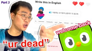 Native Korean Speedruns Duolingo Korean One Year Later but it gets violent [upl. by Ynaffad]