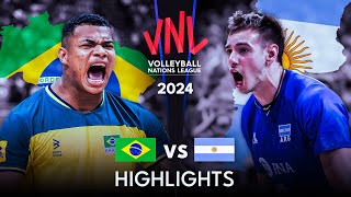 🇧🇷 BRAZIL vs ARGENTINA 🇦🇷  Highlights  Mens VNL 2024 [upl. by Eednus]