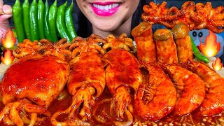 ASMR SPICY SEAFOOD BOIL makanan laut pedas 먹방 MUKBANG MASSIVE Eating Sounds [upl. by Akkimat767]