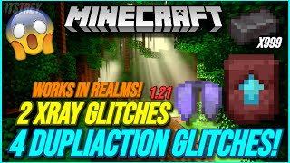 MINECRAFT ALL OP GLITCHES IN 121 BEDROCK DUPLICATION AND XRAY GLITCHES WORKING [upl. by Evangelin]