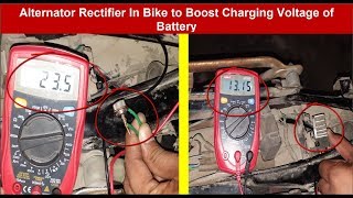 Alternator Rectifier Testing in Bike As Battery Voltage Booster [upl. by Donela]