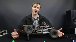 Axial SCX10ii with custom UCFab rock racer chassis [upl. by Willdon]