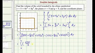 Use una integral doble para encontrar el volumen debajo de un paraboloide sobre una región recta [upl. by Ringler272]