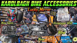 Karolbagh Bike Accessories🤯 WholesaleRetail  LedBulbFoglightMirrorCrashGuardSliders topbikes [upl. by Tankoos894]