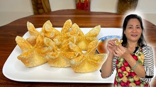 The BEST Crab Cheese Wonton AKA Crab Cheese Rangoon Recipe MUST TRY [upl. by Emerej]