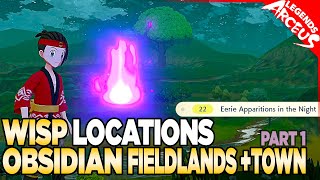 Every Wisp Location in Obsidian Fieldlands amp Jubilife Village  Pokemon Legends Arceus [upl. by Wivina214]