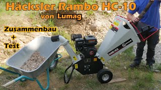 Lumag Häcksler Rambo HC10 unboxing Zusammenbau Test I Gartenhäcksler [upl. by Bergquist]