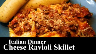 Homemade Cheese Ravioli Skillet With Meat Sauce  ITALIAN DINNER  The Southern Mountain Kitchen [upl. by Hsirrap]