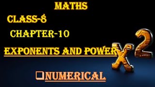 How to Solve Exponent Problems in Class8 Chapter10 [upl. by Strander786]