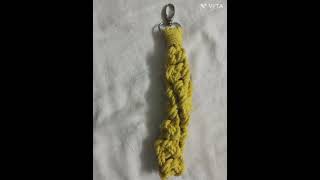 macrame wristlet keychainsimple macrame knot pattern [upl. by Heinrick]