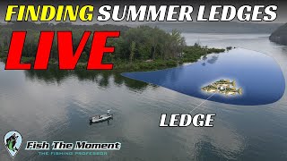 2 Hours of Summer Ledge Fishing For Offshore Bass  Side Imaging Down Imaging Livescope Mapping [upl. by Enerol628]