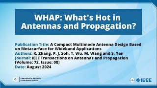 A Compact Multimode Antenna Design Based on Metasurface for Wideband Applications [upl. by Nauq910]