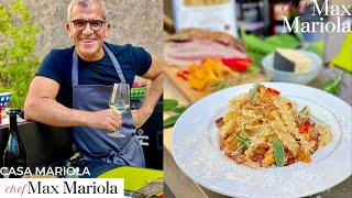 PASTA CON FUNGHI GALLETTI E GUANCIALE ricetta facile e veloce di Chef Max Mariola [upl. by Aliakim560]