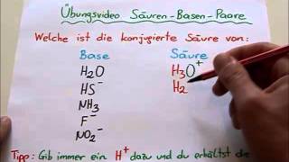 Konjugierte SäureBase Paare Übung 2 [upl. by Nosyla]