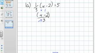 Solving Equations with Fractions GRade 9 academic Lesson 4 3 032212 [upl. by Latreese797]