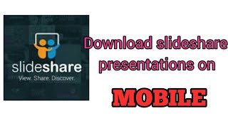 How to download slideshare ppt in mobile [upl. by Rollin]