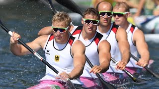 Germanys gold amp Australias silver winning race in 500M canoe sprint K4 final Paris Olympics 2024 [upl. by Clemente934]