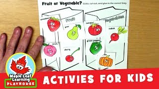 Fruit and Vegetable Sorting Activity for Kids  Maple Leaf Learning Playhouse [upl. by Thun720]