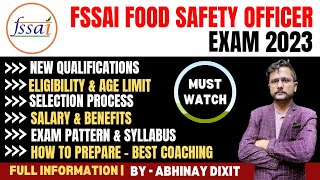 FSSAI Food Safety Officer Exam 2023  Full Information  FSSAI CFSO amp TO Syllabus Exam Preparation [upl. by Inavoig]