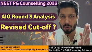 neet pg 2023 counselling  neet pg round 3 analysis  When will revised cutoff publish [upl. by Punak]