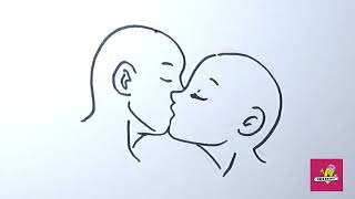 How to Draw People kissing [upl. by Knowles]