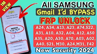 All Samsung FRP Bypass 2024Android 121314 New Security 2024 Google Account Remove100 Working [upl. by Froehlich265]