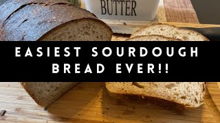 INSANELY EASY NO KNEAD SOURDOUGH BREAD  5 MIN HANDSON PREP  No stand mixer  No dutch oven [upl. by Acinoed]